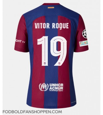 Barcelona Vitor Roque #19 Hjemmebanetrøje 2023-24 Kortærmet